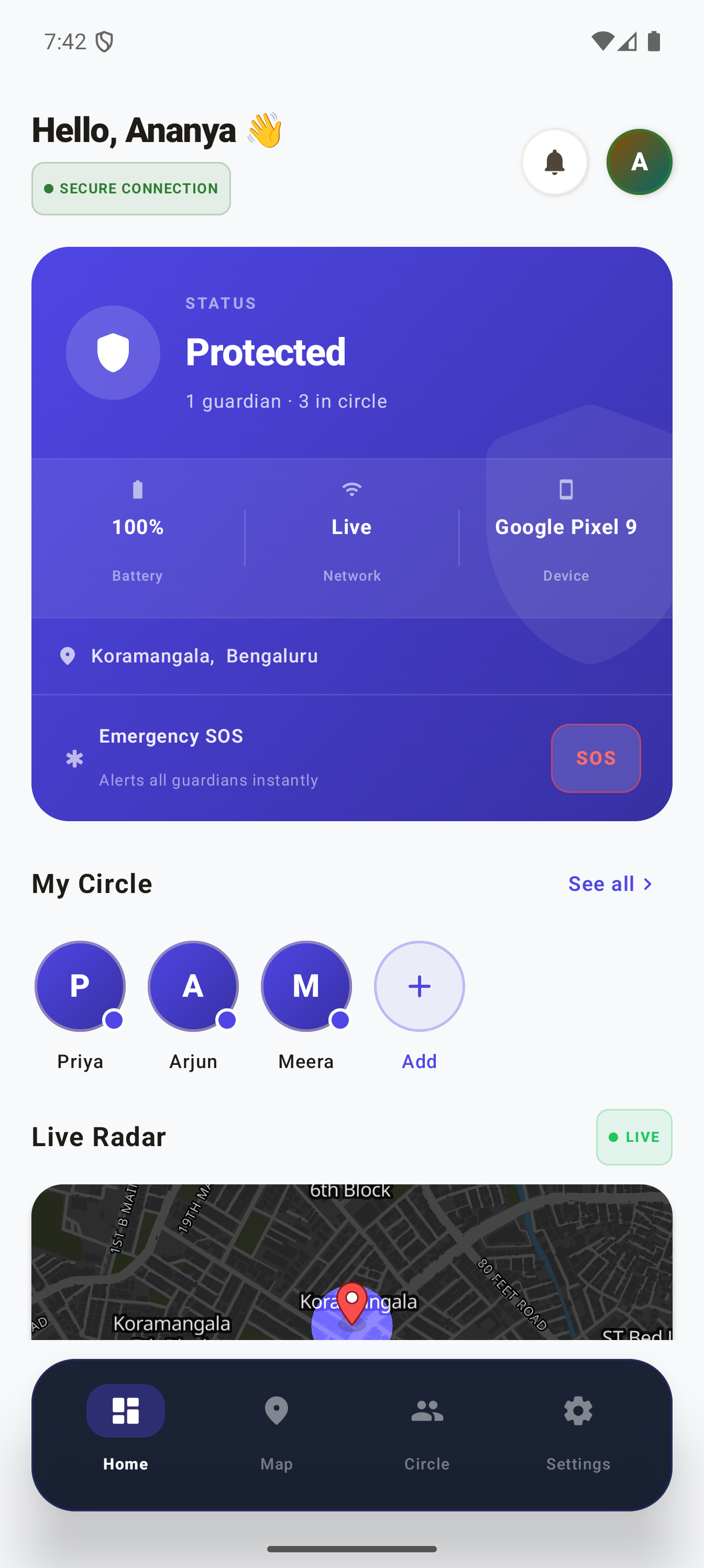 Raksha app — Family Dashboard